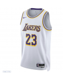 Unisex Los Angeles Lakers LeBron James Nike White Swingman Jersey - Association Edition