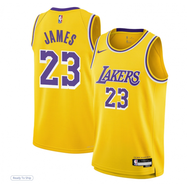 Youth Los Angeles Lakers LeBron James Nike Gold Swingman Jersey - Icon Edition