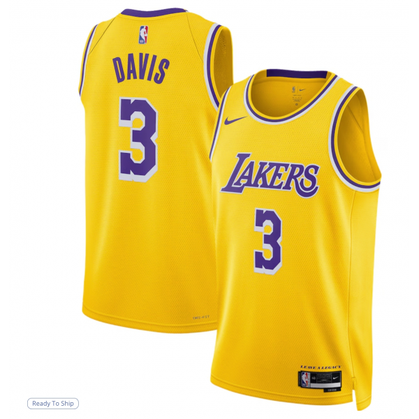 Unisex Los Angeles Lakers Anthony Davis Nike Gold Swingman Jersey - Icon Edition