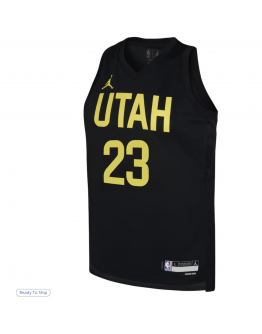Unisex Utah Jazz Lauri Markkanen Jordan Brand Black Swingman Player Jersey - Statement Edition