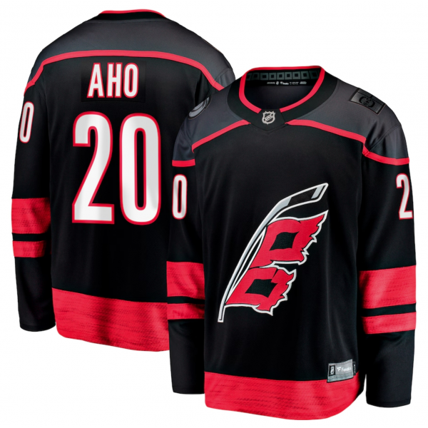 Men's Carolina Hurricanes Sebastian Aho Fanatics Black Home Breakaway Jersey