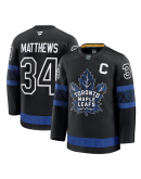 Men's Toronto Maple Leafs Auston Matthews Fanatics Black Captain Patch Alternate Premium Jersey