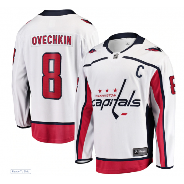 Men's Washington Capitals Alexander Ovechkin Fanatics White Away Premier Breakaway Player Jersey