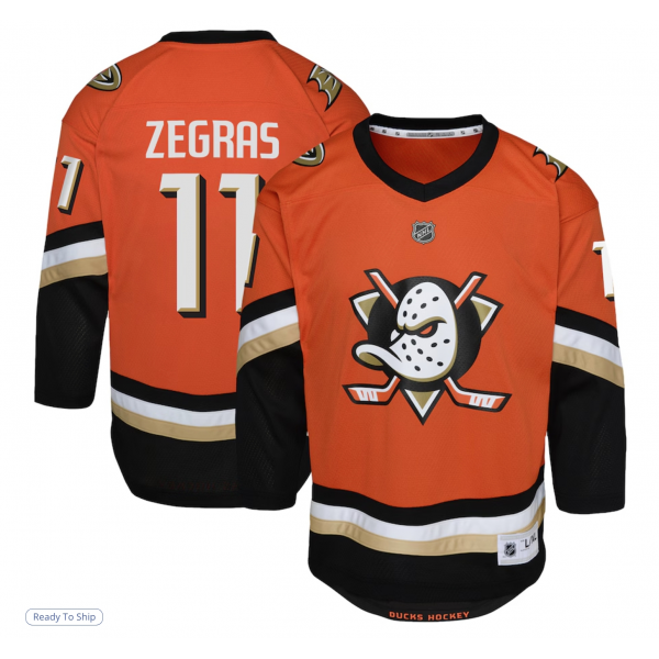 Youth Anaheim Ducks Trevor Zegras Orange Replica Player Jersey