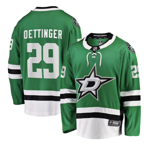 Men's Dallas Stars Jake Oettinger Fanatics Kelly Green Home Breakaway Player Jersey