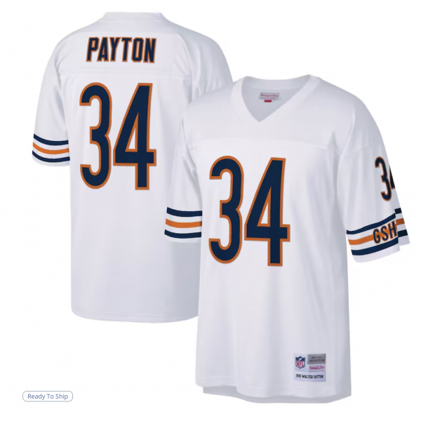Men's Chicago Bears Walter Payton Mitchell & Ness White Legacy Replica Jersey