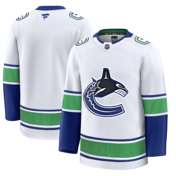 Men's Vancouver Canucks Fanatics White Away Premium Jersey