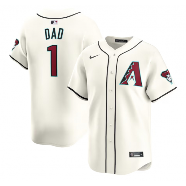 Men's Arizona Diamondbacks Nike White #1 Dad Home Limited Jersey