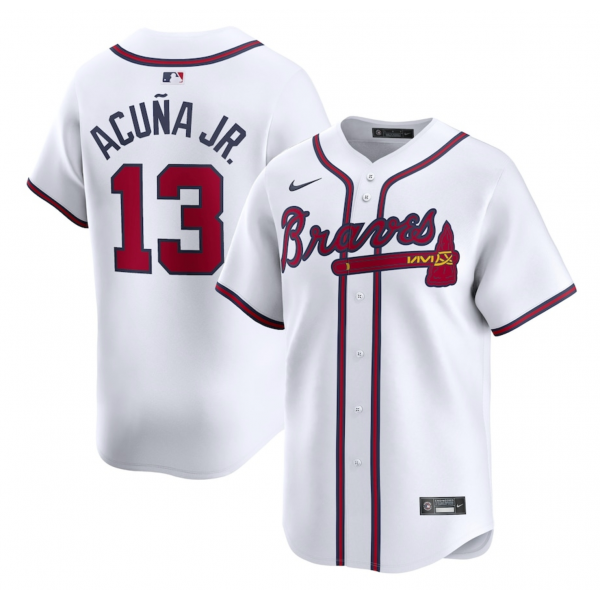 Men's Atlanta Braves Ronald Acuña Jr. Nike White Home Limited Player Jersey