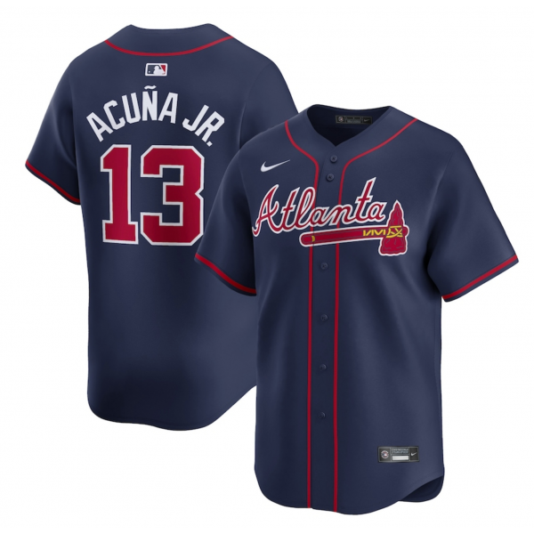 Men's Atlanta Braves Ronald Acuña Jr. Nike Navy Alternate Limited Player Jersey