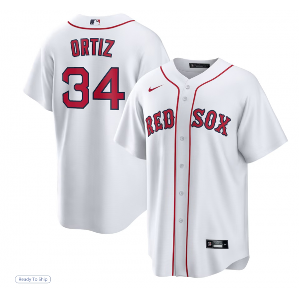 Men's Boston Red Sox David Ortiz Nike White Home Replica Player Jersey