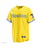 Men's Boston Red Sox Rafael Devers Nike Gold/Light Blue City Connect Replica Player Jersey