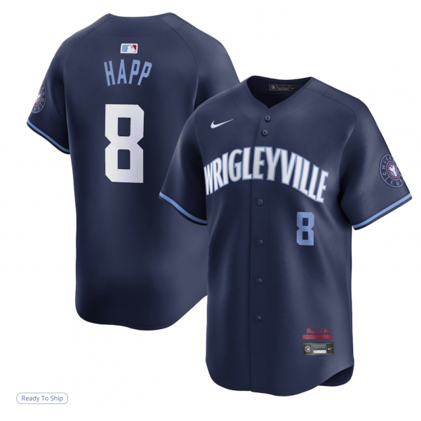 Men's Chicago Cubs Ian Happ Nike Navy City Connect Limited Player Jersey