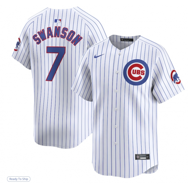 Men's Chicago Cubs Dansby Swanson Nike White Home Limited Player Jersey