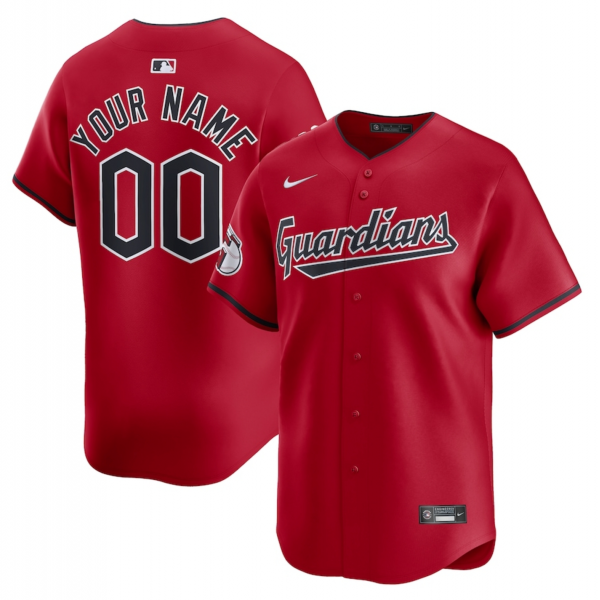 Men's Cleveland Guardians Nike Red Alternate Limited Custom Jersey