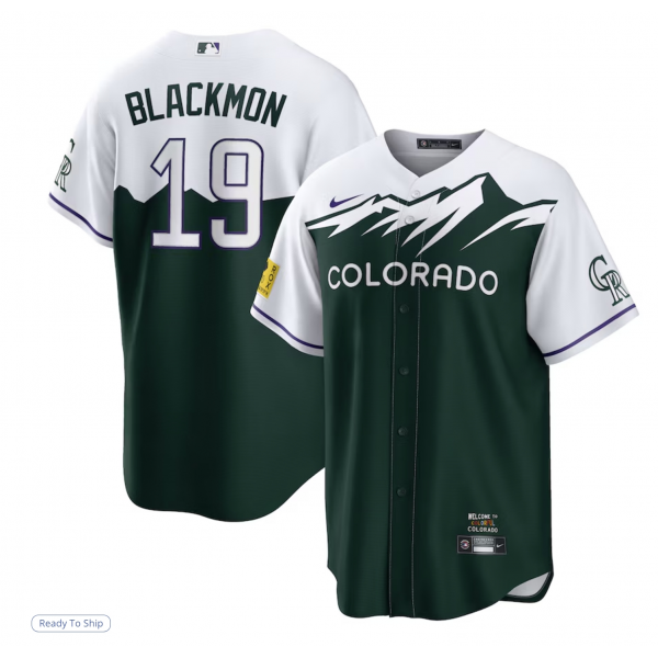 Men's Colorado Rockies Charlie Blackmon Nike Green City Connect Replica Player Jersey