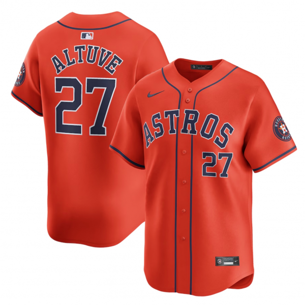 Men's Houston Astros Jose Altuve Nike Orange Alternate Limited Player Jersey