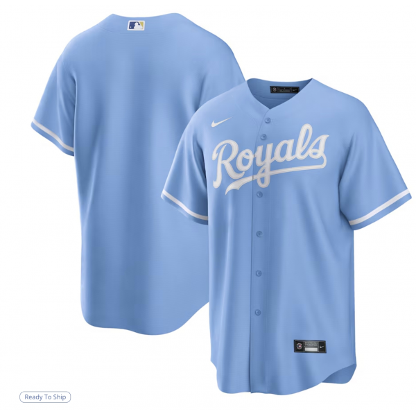 Men's Kansas City Royals Nike Light Blue Alternate Replica Team Logo Jersey