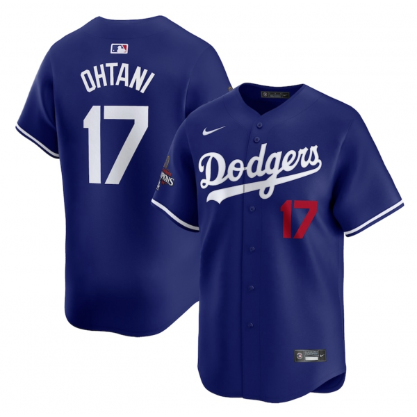Men's Los Angeles Dodgers Shohei Ohtani Nike Royal 2024 World Series Champions Alternate Limited Player Jersey