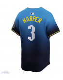 Men's Philadelphia Phillies Bryce Harper Nike Blue 2024 City Connect Limited Player Jersey