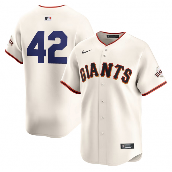 Men's San Francisco Giants Nike Cream 2024 Jackie Robinson Day Home Limited Jersey