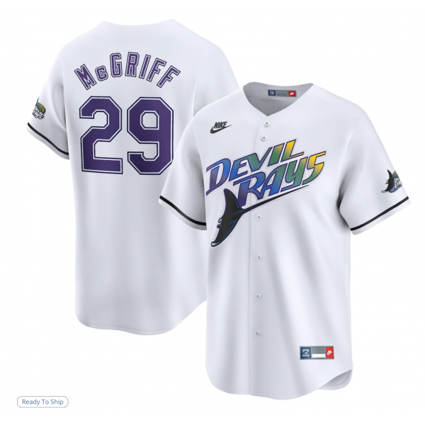 Men's Tampa Bay Rays Fred McGriff Nike White Throwback Cooperstown Limited Jersey