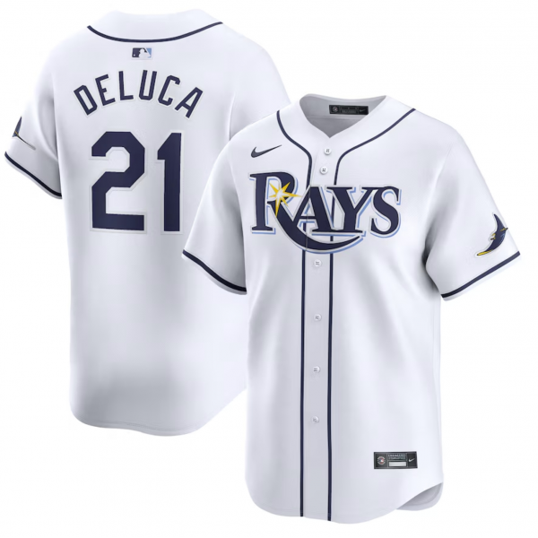 Men's Tampa Bay Rays Jonny DeLuca Nike White Home Limited Player Jersey