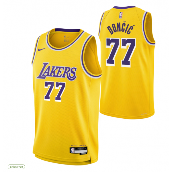 Unisex Los Angeles Lakers Luka Dončić Nike Gold Swingman Jersey - Icon Edition