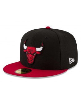 Men's Chicago Bulls New Era Black/Red Official Team Color 2Tone 59FIFTY Fitted Hat