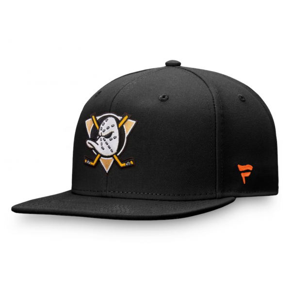 Men's Anaheim Ducks Fanatics Black Team Logo Fitted Hat Men's Anaheim Ducks Fanatics Black Team Logo Fitted Hat