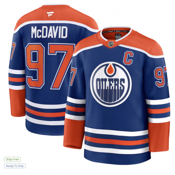 Men's Edmonton Oilers Connor McDavid Fanatics Royal Home Premium Jersey